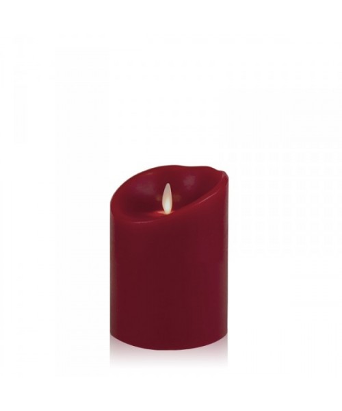 Luminara LED Echtwachskerze Bordeaux-Rot 10cm Durchmesser